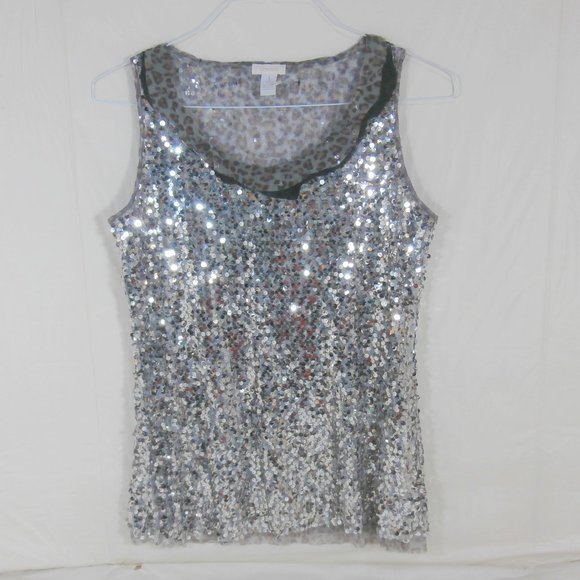 Chico's Tops - CHICO'S Size 1 Women's Cheetah Sequin Blouse